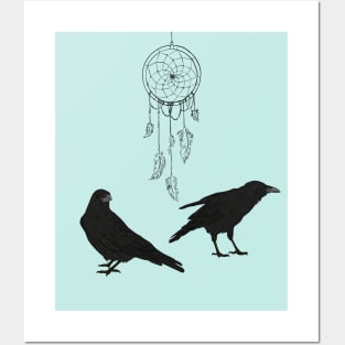 Crows and a Dreamcatcher Posters and Art